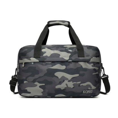 Kono Travel Duffel 20L Under Seat Carry-On Sports Tote Gym Weekender Overnight Bag - 15.75"x9.84"x7.87" Camo - color: Camo, size: M(15.75in x 9.84in x 7.87in)-20L
