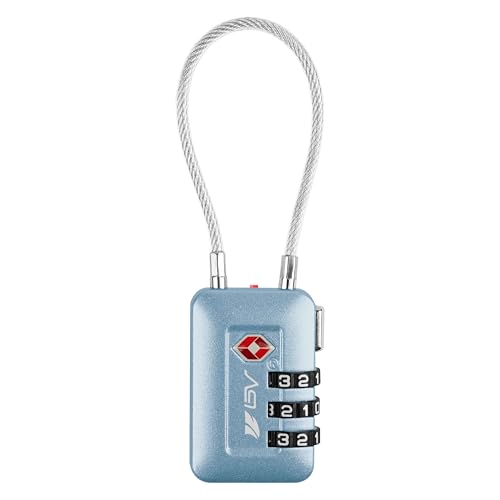 TSA Accepted Luggage Travel Lock, Set-Your-Own Combination Lock for School Gym Locker, Luggage Suitcase Baggage Locks, Filing Cabinets, Toolbox, Case (Arctic Blue, 1 Pack) - color: Arctic Blue, size: 1 Pack