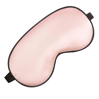 Silk Eye Sleep Mask - Adjustable Strap, Comfortable & Soft Satin Eye Mask, Blindfold Eyeshade for Men & Women for A Full Night's Sleep (Pink) - color: Pink