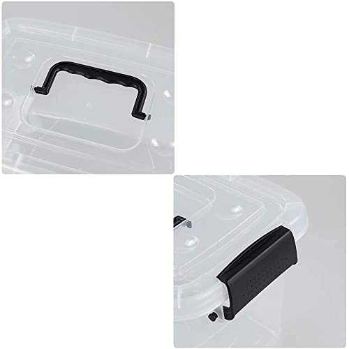 5.5 Quart Clear Small Plastic Storage Box, Latch Storage Bin, 6 Packs - color: Clear