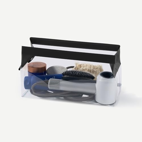 Cadence Parcel - Clear Kit with Magnetic Closure - Durable and Leak-Resistant Travel Toiletry Kit - Modular Design - Hygiene Bag for Travel Essentials - 4 Qt - Ink - color: Ink, size: Extra Large