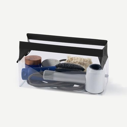 Cadence Parcel - Clear Kit with Magnetic Closure - Durable and Leak-Resistant Travel Toiletry Kit - Modular Design - Hygiene Bag for Travel Essentials - 4 Qt - Ink - color: Ink, size: Extra Large