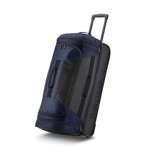 Samsonite Andante 2 Wheeled Duffel Bag – 28-Inch Durable Rolling Luggage with Inline Skate Wheels, Push-Button Handle & Spacious Compartments – Travel-Friendly and Lightweight - Navy/Black - color: Navy/Black, size: 28-Inch