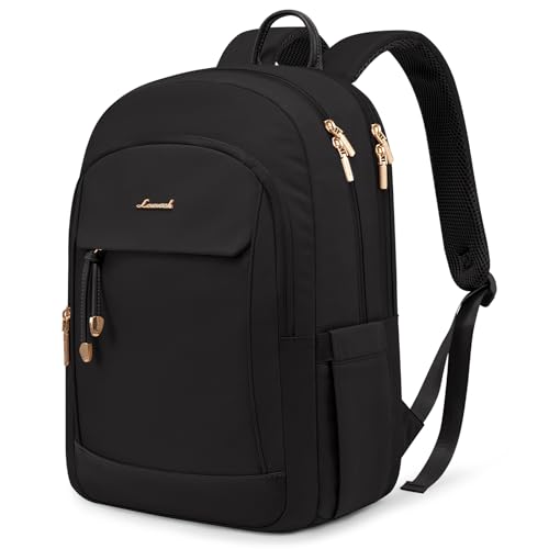 LOVEVOOK Laptop Backpack for Women, 15.6 Inch Waterproof Work Backpack with Laptop Compartment, Large Capacity Casual Daypack for Travel College Business, Black - color: Black, size: 17.3 inches