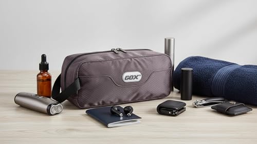 GOX Small Travel Toiletry Bag, Dopp Kit Case For Men, Multifunction Cosmetics Organizer Pouch (Grey) - color: Grey