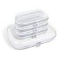 honitty Clear Hard Shell Zipper Case,3PCS Transparent Clear Laser Zipper Pouches,Hard Side Plastic Case Set,Portable Travel Storage Organizer Bins - color: 4pcs-MSSS