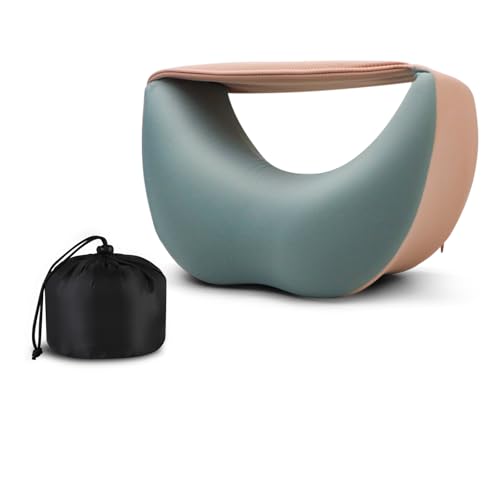 3-in-1 Memory Foam Travel Neck Pillow – Adjustable, Machine Washable & Portable for Airplane, Car, Office – Converts to Scarf & Eye Mask – Ultimate Neck Support for Long Flights - color: Pk, size: Small