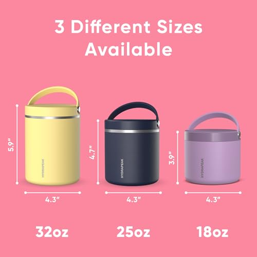 Hydrapeak 18oz Stainless Steel Vacuum Insulated Food Jar | Hot Food and Cold Food, Wide Mouth Leak-Proof Soup Jar for Adults, 10 Hours Hot and 16 Hours Cold (Neon Crush) - color: Neon Crush, size: 18 Ounces