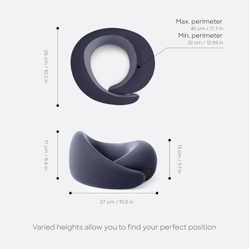 Ostrichpillow Go Neck Pillow, Travel Pillows for Airplanes, Premium Memory Foam Travel Pillow, 360º Ergonomic Design, Asymmetrical Sides, Travel Bag Included, Washable Modal Cover - color: Night Walk