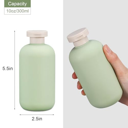 Travel Shampoo Bottle, Empty Plastic Squeeze Bottles 10oz with Flip Cap, Lotion Container for Tavel Size Shampoo and Conditioner - color: Blue+Green+Pink, size: 10 oz