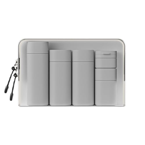 5pcs Travel Cream Dispenser Bottles Set Travel Bottles Toiletry Containers Set, TSA Approved, Travel Essentials - color: Light Grey