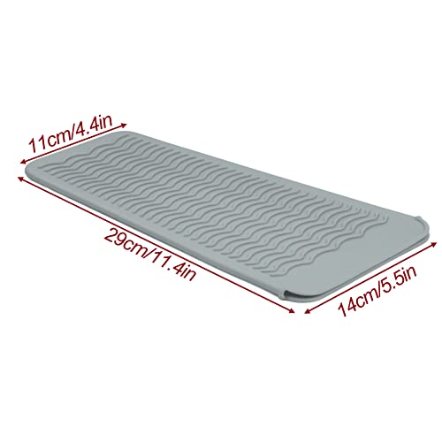 2PCS Silicone Heat Resistant Mat Pouch for Hair Straightener, Curling Iron, Flat Iron and Hot Hair Tools Grey 2 Pack - color: Grey, size: 2 Pack