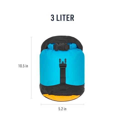 Sea to Summit eVac Ultra-Lightweight Compression Dry Bag, Waterproof Dry Storage, 3 Liter, Atoll Blue - color: Atoll Blue, style: 3 Liter