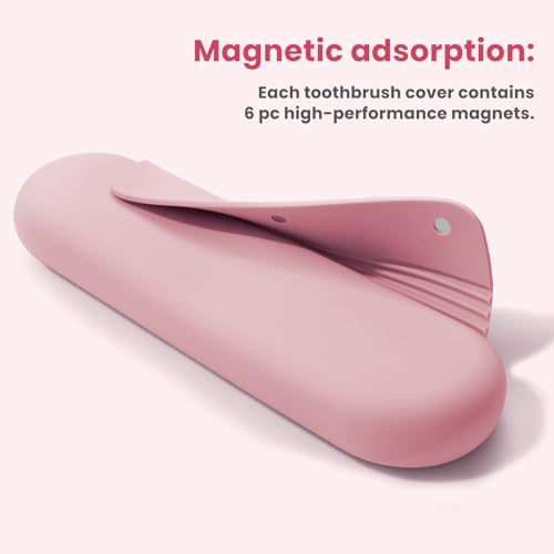 Silicone Electric Toothbrush Travel Case, Manual Toothbrush Travel Cover for Men and Women,Toothbrush Holder for Travel,Gym and More, Fits Most Manual and Electric Toothbrushes - Pink - color: Pink