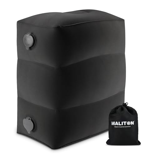 Maliton Inflatable Travel Foot Rest Pillow, Toddler Airplane Bed, Car Seat Foot Rest for Kids, Adjustable Height Leg Rest Pillow for Airplane, Home, Office(Black, 1 Pack) - color: Black, size: 1 Pack