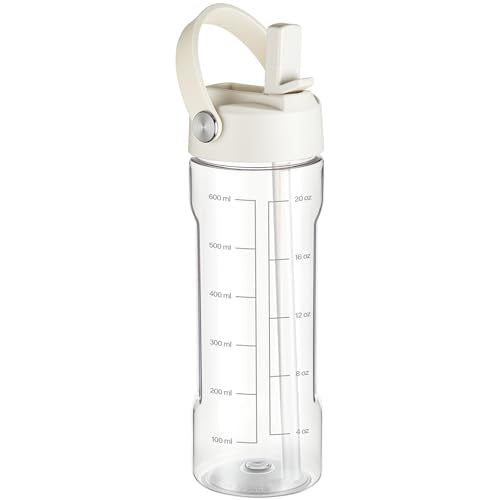 GOPPUS 20oz Clear Water Bottle with Flip Straw, Lightweight, Leakproof, Easy Carry and BPA-Free, Tritan Water Bottlefor Sport, Travel, Outside (Clear) - color: Clear, size: 20 Ounces