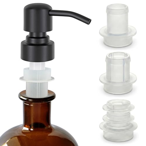 ALTGLAS Upcycling Kit for Soap Dispensers Pumps - Set of Silicone Stoppers in Three Sizes for 0.7-0.9 in Bottle Mouth (Pump not Included)