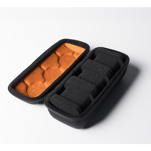 3 slots watch case for travel and storage, hard Watch Roll Organizer holder for Men and Women with microfiber lining - size: 3 slots