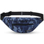 MAXTOP Large Crossbody Fanny Pack with 4-Zipper Pockets,Gifts for Enjoy Sports Festival Workout Traveling Running Casual Hands-Free Wallets Waist Pack Phone Bag Carrying All Phones - color: Camo Gray Blue, style: Large Fanny Pack(4 Zipper Pockets)
