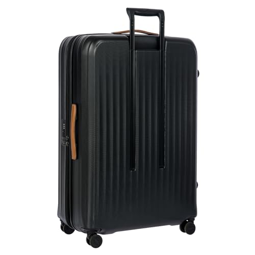 Bric's Taormina Ultra-Light Checked Luggage – Expandable Hard Shell Suitcase with TSA Lock, Anti-Tamper Zippers & 360 Spinner Mobility Wheels - 32 Inch, Black - color: Black, size: Checked-Extra Large