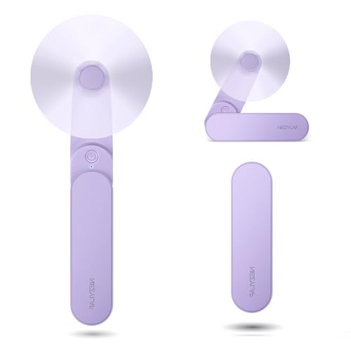 Portable mini handheld Fan, small Rechargeable Personal Fan for 9-15 Hours Runtime, Pocket Design for Travel/Women Essentials/vacation/beach/vacation/airplane/disney - color: Purple