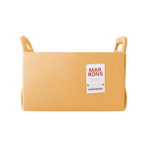 Collapsible Felt APRICOT Storage Bin Medium 11"x7.1"x7.1" – Foldable Basket with Handles for Closet, Toy Storage, Laundry Room Organization, Decorative Storage Bins for Shelves, Cube Storage - color: APRICOT, size: MEDIUM
