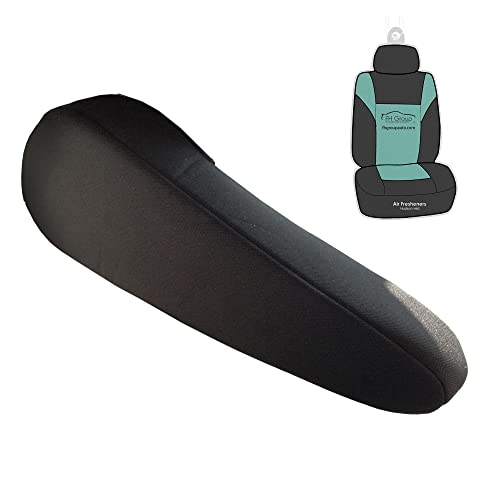 FH Group Flat Cloth Fabric Armrest Cover Semi-Universal Fit, One Pair Black - color: Black, style: Armrest Cover