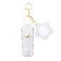 Sisadodo Glitter Lip Oil Holder Key Chains for Woman Lipstick Case with Mirror Lip Balm Keychain for Lipstick Case Keychain - color: White-flower