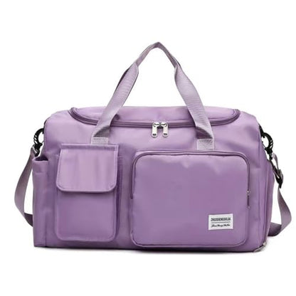 New Sports Tote Gym Travel Luggage Shopping Delivery Weekend Camping Overnight Bag (purple) - color: purple