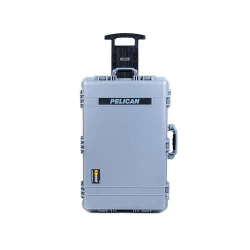 Silver Pelican 1650 Large Case - Comes with Pick & Pluck Foam. - color: Silver Handles & Latches