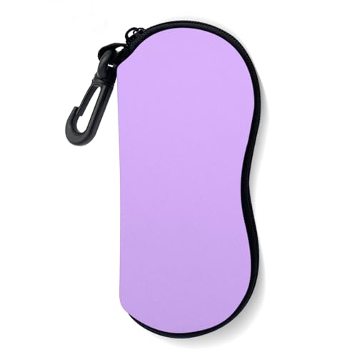 Sunglasses Soft Case, Ultra Light Portable Neoprene Zipper Glasses Case for Men Women - color: Purple