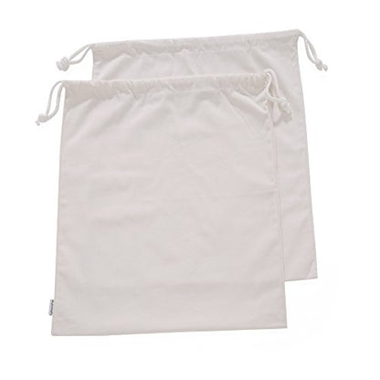 100% Cotton Canvas Travel Laundry Bag, 2-Pack - color: White, size: Small