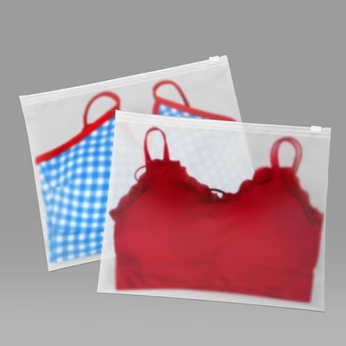 10x8 Inch Frosted Zipper Bags for Clothes - 25pcs Durable Plastic Packaging Bags without Vent Holes| Tight Storage for T-Shirts, Swimwear, Lingerie & Delicate Garments-3 Mil - size: 25Pcs-10x8 Inch
