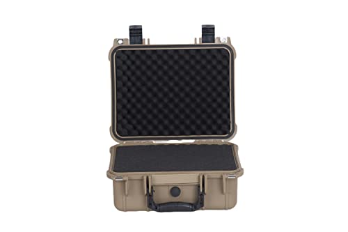 MEIJIA Portable All Weather Waterproof Protective Case,Hard Case,Camera Case With Customized Fit Foam,Fit Use of Drones,Camera,Equipments,Pistols,13.35 x11.63x5.98inches (Desert Tan) - color: Desert Tan