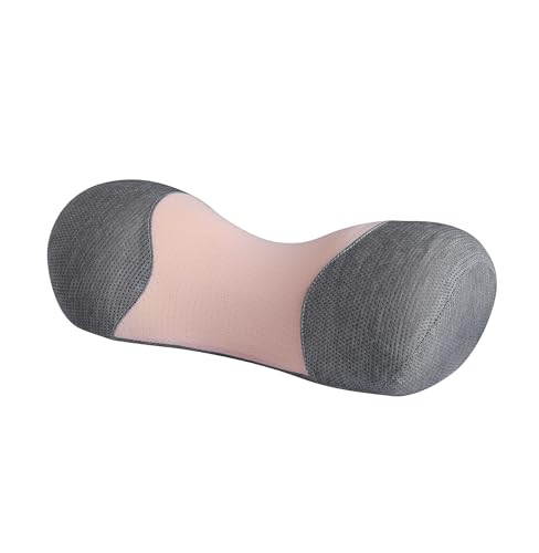 Bespilow Cervical Neck Traction Pillow for Pain Relief - 30 Min Daily Stretcher & Relaxer - Dual-Layer Memory Foam Neck Roll for Back Sleeping - Small Orthopedic Bolster with Cooling Cover - color: 1 Pillow +1 Pillowcase (Pink)