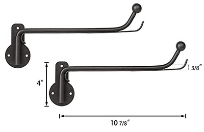 Mkono Wall Mounted Drying Rack Laundry Clothes Hanger with Swing Arm Space Saving Metal Hanging Valet Rod for Laundry Closet Organizer Bathroom Bedroom, 2 Pack, Black - color: Black