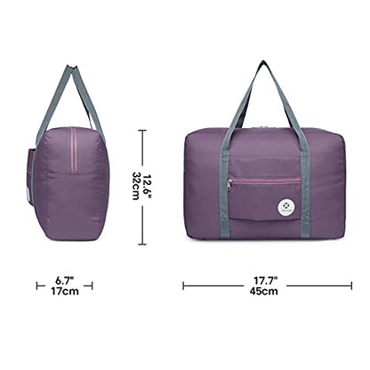 For Spirit Airlines Personal Item Bag Foldable Travel Duffel Bag Tote Carry on Luggage Duffle Overnight for Women and Men - color: 1112 Purple