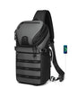 Somago Crossbody Sling Backpack Sling Bag Travel Hiking Chest Bag Daypack Single Shoulder Bag (Grey) - color: Grey