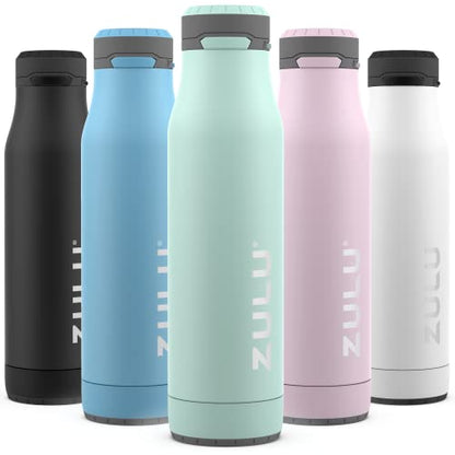 Zulu Ace 24oz Vacuum Insulated Stainless Steel Water Bottle with Chug Spout | Leak-Proof Locking Lid and Removable Base |Reusable Bottle for Cycling Sports Gym Travel Bicycle Bottle Cage | Yucca - color: Yucca