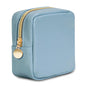 Wandering Nature Small Makeup Bag for Purse Mini Make up Pouch Cute Cosmetic Pouch for Women with Slip-in Pockets Matte Leather, Blue - color: Blue