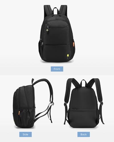 Personal Item Bag 17x10x9 Ryanair Backpack Flight Approved Lightweight Causal Bookbag for College, Travel (Black) - color: Black