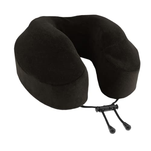 Cabeau Neck Pillow for Airplane Travel – Evolution Classic – Memory Foam U Shaped Design – Supportive for Sleeping with Adjustable Support Clasp (Midnight Black) - color: Midnight