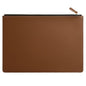 PU Leather A4 File Folder Zipper Document Holder Envelope Folder Case for Receipt Contract (Brown) - color: Brown