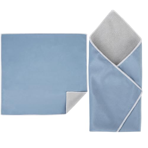 Walking Way Self-Adhesive Magic Cloth Makeup Bag, Magic Pocket Lazy Makeup Bag, Foldable Cosmetic Pouch, Portable Lens Protective Wrap, Stylish Travel Organizer for Beauty, Travel, Gifts & Daily - color: Mist Blue, size: 13.78 inch