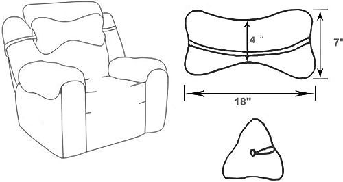 Recliner Headrest Pillow, Head Pillow for Recliner Chair, Sofa, Couch Neck Pillow,Pain Relief Bone Pillow for Sleeping with Adjustable Strap - color: Dark Grey