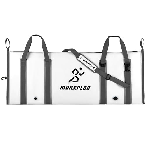 MORXPLOR Insulated Fish Cooler Bag for Fishing 41x17 47x17In 50x20In 60x24 72x30 80X40 Inches,Large Insulated Fish Kill Bag,Fishing Catch Bag Cooler with Water-resistant Zipper - color: 60inch cream
