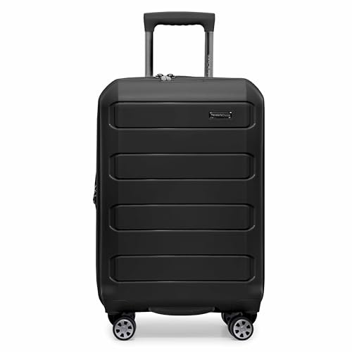 Traveler's Choice Pagosa Hardshell Expandable Luggage with Spinner Wheels, Black, 2-Piece Set (22/27) - color: Black, size: 2-Piece Set (22/27)