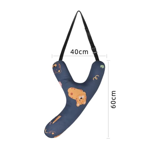 SIQITECHNO Car Travel Pillow H-Shape Seat Pillow Kids Adults Soft Neck Pillow Breathable Head and Body Support Pillow Car Aircraft Sleeping Cushion for Long Journey Road Trip Travel Accessories - color: Y-shaped, Dark Blue Tigers