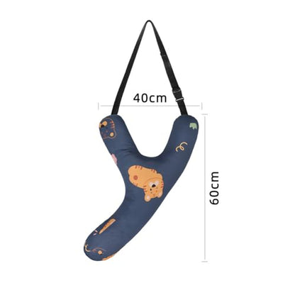 SIQITECHNO Car Travel Pillow H-Shape Seat Pillow Kids Adults Soft Neck Pillow Breathable Head and Body Support Pillow Car Aircraft Sleeping Cushion for Long Journey Road Trip Travel Accessories - color: Y-shaped, Dark Blue Tigers