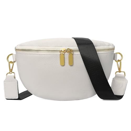 GAEKEAO Crossbody Bags for Women Fashion Sling Purse Fanny Pack Leather Belt Bum Bag Chest Shoulder Bag for Travel Beige - color: A02 Beige